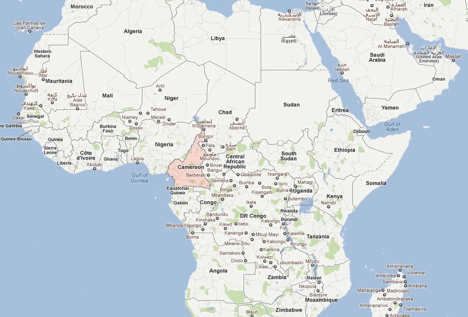 carte du Cameroun afrique